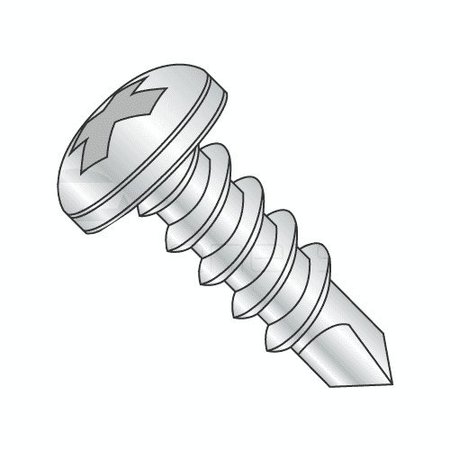 NEWPORT FASTENERS Self-Drilling Screw, #8 x 1/2 in, Zinc Plated Steel Pan Head Phillips Drive, 100 PK 501928-100